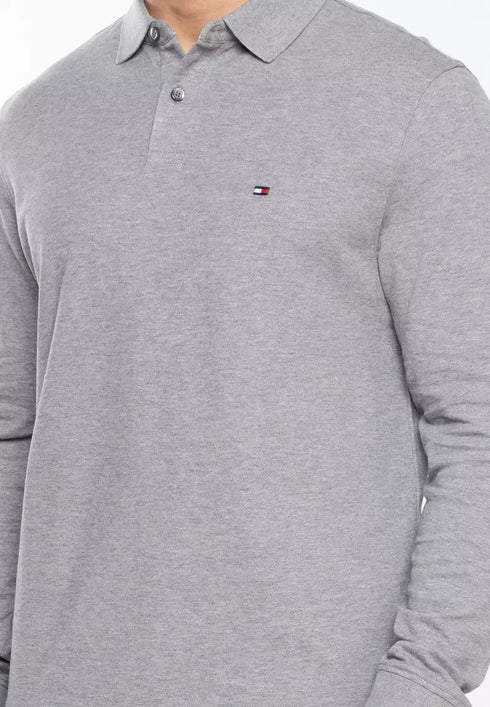 Tommy Hilfiger tshirt טומי הילפיגר חולצת פולו שרוול ארוך בצבע אפור